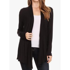 Gilli soft long sleeve open front black cardigan sz M